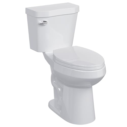 Two Piece Toilets Elongated, 19" ADA Comfort Height Toilet for Bathroom, 1.28 GPF Powerful Flush, 12 Inch Rough In
