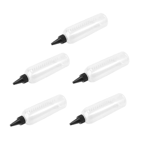 DECORNIJIA 5個 旅行用液体装瓶 目盛り付き透明尖嘴キャップ付き 化粧品収納容器 ローションシャンプー用漏れ防止軽量ボトル