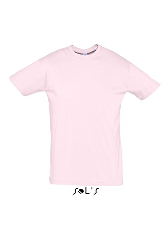 Sol’S Regent - Tee-Shirt Homme Manches Courtes à col Rond - 100% Coton Semi-peigné - Rose Pâle - XXL
