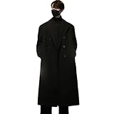 [YJSO] 超ロングコート チェスターコート メンズ トレンチコート コート メルトン ロングコート ビジネスコート 冬 膝下丈 アウター ビジネス スリム 40代 50代 ファッション 暖かい 防寒 細身 くろい XL 通勤 紳士服 秋服 秋冬 冬服