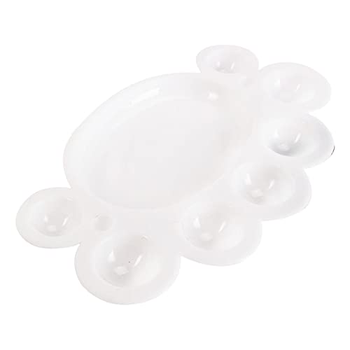 Wharick 5 x Antihaft-Malpalette für Künstler, Malerei, Mischtablett, niedliche Form, leicht zu reinigen, Kunst-Palette, DIY, Graffiti, Kunststoff, Kinder-Kunst, Farbpalette für Innenbereich, Weiß Cover