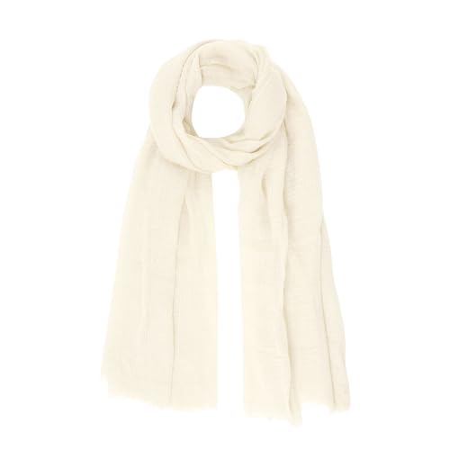 Nydotd Women Summer Cotton Linen Scarf Crinkle Long Beach Shawl