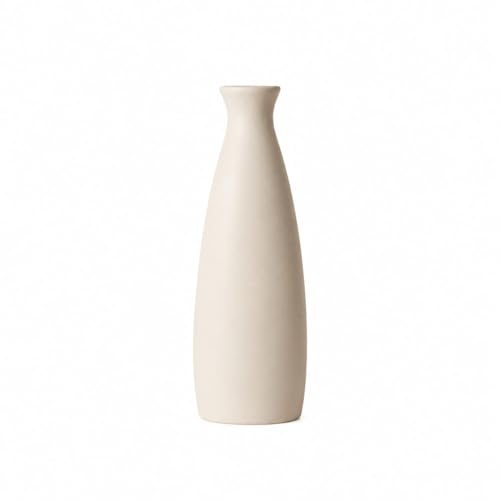 Image of Mahganya Ceramic Stone Vase for Home Decor - 8.5 Inch Large Ceramic Vase for Pampas Grass, Abstract Bubble Stacked Pebble Design, Minimalist Ceramic Vases for Flowers (White)