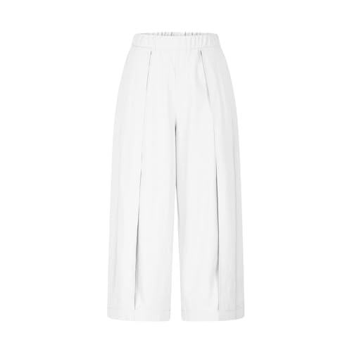Women's Cropped Pants Wide Leg Summer Capri Pants High Waisted Baggy Casual Pants Loose Fit Travel Pants with Pockets3