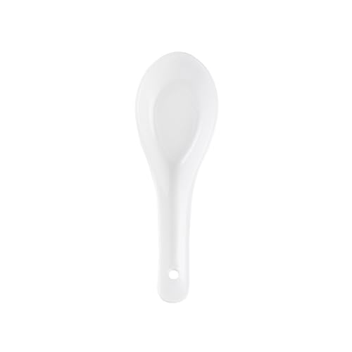 Image of Restaurantware 4.9-inch Asian Tasting Spoon: White Porcelain Appetizer and Soup Spoon - Perfect for Catering Events Tasting Parties and Restaurants - 10ct Box