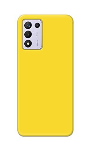 Image of Printed Hard Back Cover Case for Realme 9 5G Speed Edition | Realme 9 5G SE | Realme 9 SE 5G Back Cover (Plain Yellow) -1803