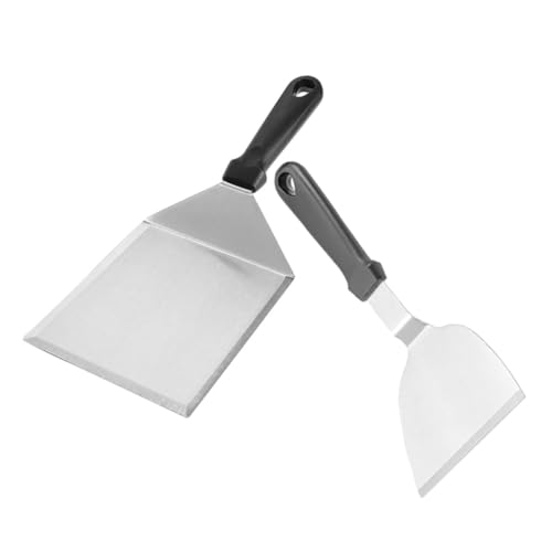 Spatule pour barbecue en acier inoxydable fini les burgers déformés sur plaque