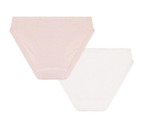 Petit Bateau GIRLS COTTON KNICKERS 2 PACK STRIPED AND SOLID SIZES 2-12 YEARS2