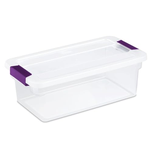 Sterilite 12-Pack 6 Quart ClearView Latch Box, Stackable Organizer Bins with Latching Lids - Clear Plastic Organization Containers for Closet, Bedroom, Shelving Units and Everyday Home Storage