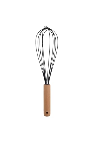 Ahşap Saplı Silikon Mutfak Çırpıcısı, Siyah, 27 cm, 1 Adet