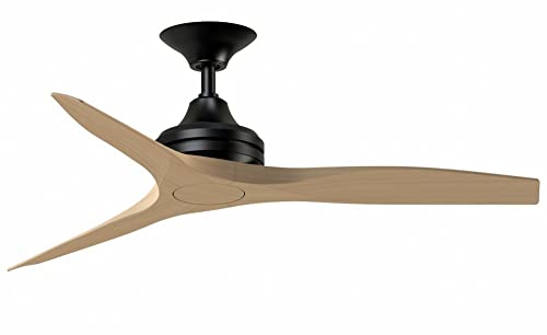 Fanimation Spitfire - 3 Blade Ceiling Fan - 12 Inches Tall and 48 Inches Wide - Black Finish - Natural Blade Color thumbnail 4