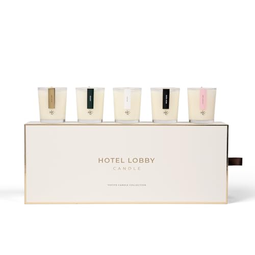 Hotel Lobby Votive Candle Set 52.5oz 100% Soy Wax with Signature New York Miami Aspen and Blue Skies Scents ParaffinFree Infused with Essential Oils Clean NonToxic Burn