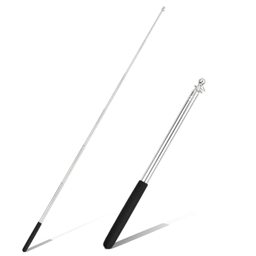 Husalsea Poste TelescóPico De 5,25 Pies, Palo TelescóPico, Palo Extensible, MáStil TelescóPico De AceroInoxidable para GuíAs TuríSticos con Mango De Esponja