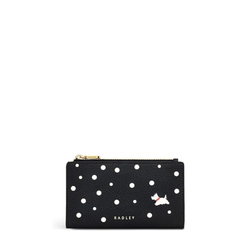 RADLEY Womens Leather Polka Dot Purse, Black, One Size