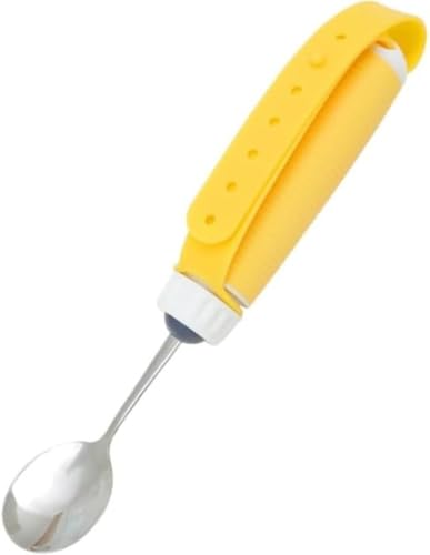 AOBOPO補助スプーン・補助フォーク 介護用セット - 高齢者・障害者向けフードスプーン兼用食器 | 360 度回転設計で使いやすさを向上 | 滑り止め機能付き・調節可能な構造 | 安全で安心の食事補助ツールとして信頼に足る保障を備え