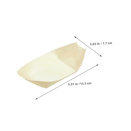 Platos desechables de madera para sushi en forma de hoja 13.5 cm miniatura 2
