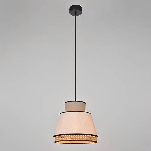 Image of AKWAY Rattan Hanging Lamp for Living Room | Bamboo Pendant Light for Bedroom | Cane Hanging Light for Home Decoration - Blaze