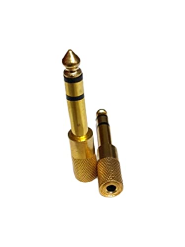 Image of SHOPEE Stereo Audio Adapter Converter, 6.35mm (1 /4 inch) Male to 3.5mm (1 /8 inch) Female Headphone Gold Plated Pure Copper Jack Plug for Guitar Headphones Amp (Pack of 2)