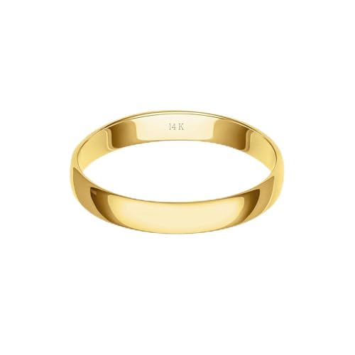 Men’s or Women's 10K or 14K Rose, White or Yellow Gold 3MM Classic Plain Simple Wedding Band by Brilliant Expressions