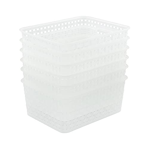 Parlynies AufbewahrungsköRbe Bad, KöRbchen aus Plastik, 6 Pack Schrankkorb Kunststoff Cover