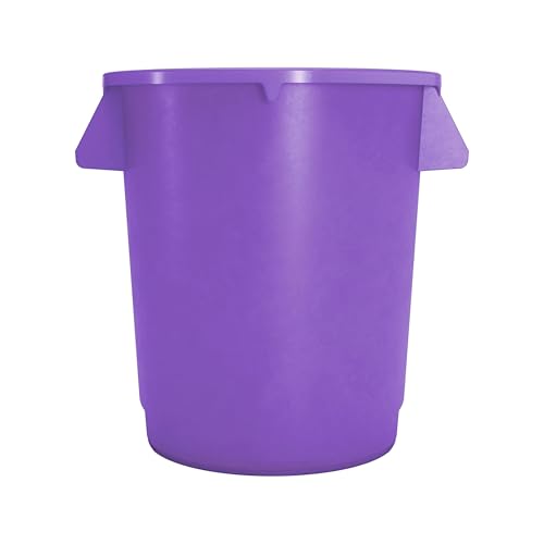 Image of SPARTA Bronco Waste Container Trash Container, Round Trash Bin for Disposal, 10 Gallons, Purple, (Pack of 6)