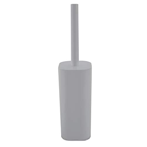 Image of Bath Bliss Acrylic Bathroom Toilet Bowl Brush and Holder in Grey
