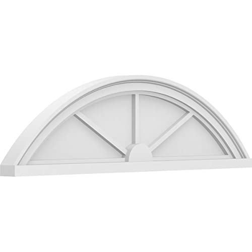 34"W x 9-1/2"H x 2"P Segment Arch 3 Spoke Architectural Grade PVC Pediment