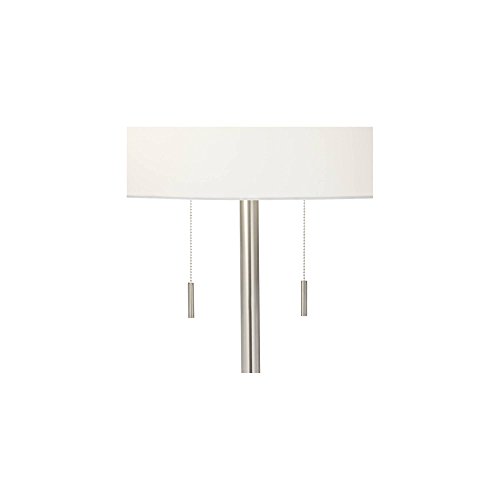 Possini Euro Design Concierge Modern Floor Lamp With Dual Tray Tables Swivel Glass Usb Port 63" Tall Brushed Nickel White Drum Shade Decor For Living Room Reading House Bedroom Home #TOP3