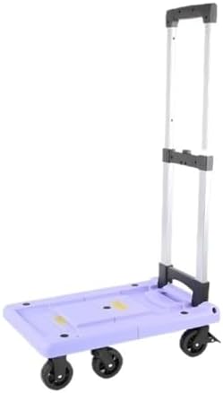 Folding Portable Cargo Trolley - Lightweight Blue Luggage Cart, Compact Shopping Cart for Easy Transport, Ideal for Couriers, Groceries & Daily Errands