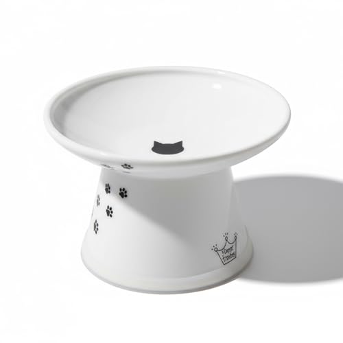 Necoichi Extra Wide Raised Cat Food Bowl, Elevated, Prevent Neck & Whisker Fatigue, Dishwasher and Microwave Safe, No.1 Seller in Japan! (Cat, Extra Wide)