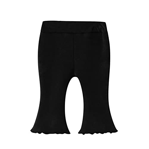 Toddler Baby Girls Flare Leggings Plain Elastic Waist Slim Fit Bell Bottom Pants Soft Cozy Fashion Solid Trousers