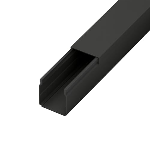 Kabelkanal PVC 40x40 mm Elektroinstallationskanal mit abnehmbarem Deckel 2 m Gesamtlänge anthrazit