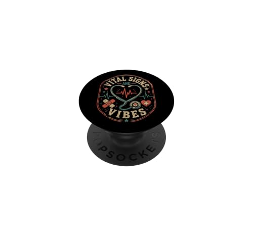 Vital Signs and Vibes - Medical Heart Healthcare PopSockets Adhesive PopGrip