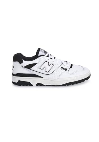New Balance Men's 550Sneaker, White Black, 9