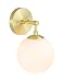 Wall Light 1 Light Vintage Wall Sconce with White Globe Glass in Satin Brass, Bathroom Vanity Lighting Suitable for Living Room & Hallway XiNBEi-Lighting XB-W1211-SB