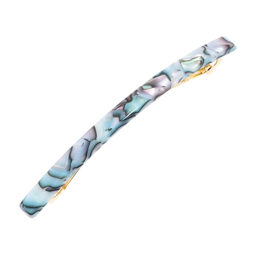 Blue Hair Barrette for Women with Thin Hair, Elegant Long & Skinny French Barrette, Strong Hold, Lightweight, Damage-Free Design, South Sea Faux Shell | France Luxe