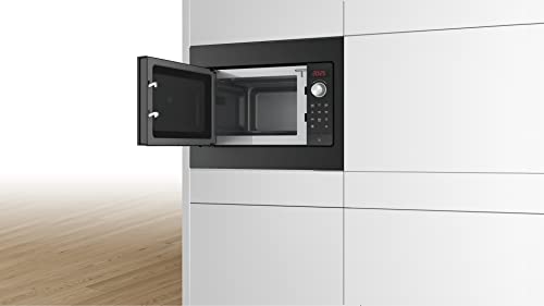 Bosch BFL523MB3 Serie 2 Einbau-Mikrowelle, 38.2x49.5x33.5 cm, 800 W, Drehteller 27 cm, Türanschlag Links, AutoPilot 7 7 Automatikprogramme, Reinigungsunterstützung, LED-Touchdisplay, Schwarz – Bild 4
