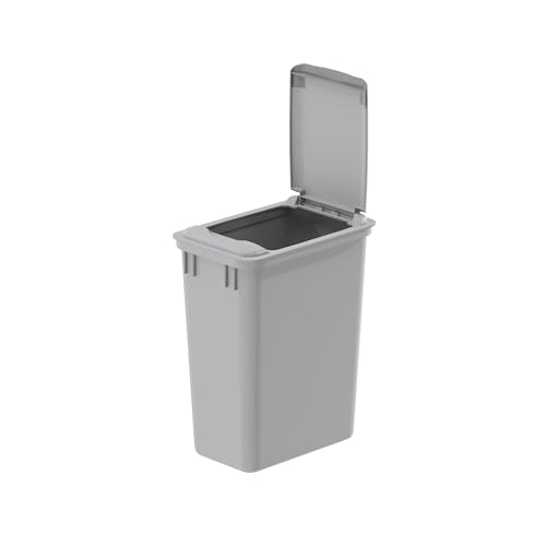 Image of Dowell Wastebasket Trash Can Container, Plastic Garbage Bin, Stackable, for Kitchen, Office, Home & Commercial Use, Fits Under Sink /Desk - Grey (1, 35 QT LID Only)