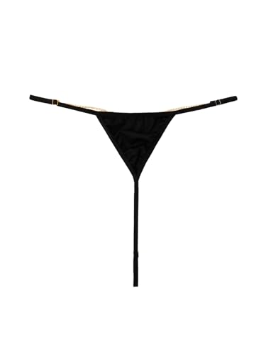 Image of RoseSeek Women's Sparkling Butterfly Chain Underwear Low Rise Cheeky G String Panty