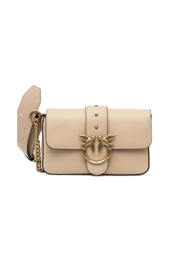 Sac Pinko Love Bag One Mini Slouchy beige léger pour le quotidien