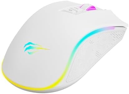 Mouse Gamer Havit MS1034 White, USB, RGB, 7 Botões, Programação d...