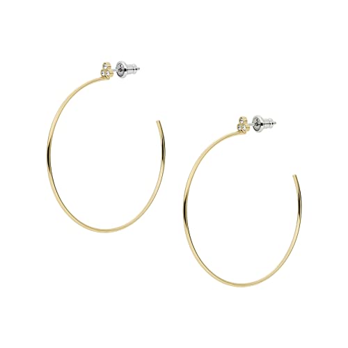 Fossil Women's Sutton Trio Glitz Stainless Steel Hoop Earrings, Color: Gold (Model: Jf04111710) #TOP1