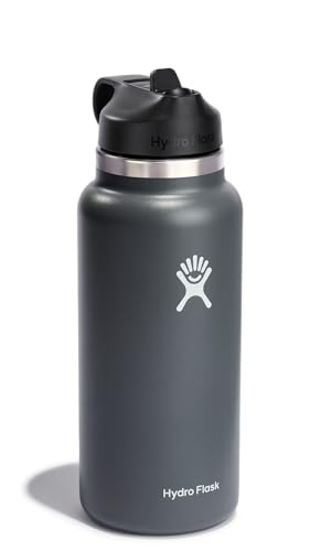 Image of Hydro Flask Wide Mouth 2.0 Water Bottle, Straw Lid - 32 oz, Stone