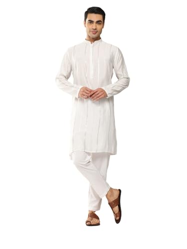 Kurta homme pure soie avec pyjama See Designs tenue traditionnelle broderie paillettes