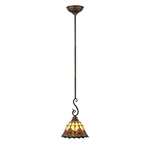 Dale Tiffany TH11197 Tiffany/Mica One Light Mini Pendant from Jeweled Floral Collection in Bronze/Dark Finish, 10.00 inches, Black Dale Tiffany TH11197 Tiffany/Mica One Light Mini Pendant from Jeweled Floral Collection in Bronze/Dark Finish, 10.00 inches, Black