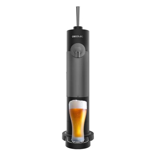 Cecotec Dispensador de cerveja portátil para latas e garrafas BeerFlow 500. Funciona com pilhas AA 1,5 V, controlo de espuma, 2 modos, fácil de limpar e armazenar, design compacto