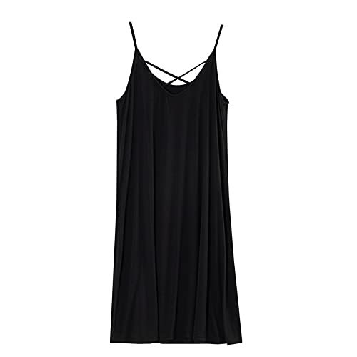 Lu's Chic Women's Nightgown Cami Cotton Sleepwear Plus Size Sleeveless Loungewear4