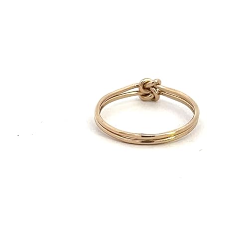 Ellie J Maui Handmade Double Love Knot Ring, 14k Yellow Gold Filled Jewelry, Mothers Day, Anniversary, Birthday, Promise Ring, Senior, Gift for Her, Graduation, Sweet 16, Friendship, Size 62