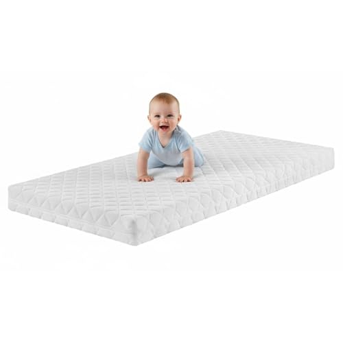 Bodyprotect Babymatratze 60x120 cm, Made in EU, Ökotex, Komfortschaum Matratze Little Dreams, Höhe ca. 9 cm, auch als Kindermatratze 60 x 120 cm, Bezug waschbar und Kochfest bis 95 Grad
