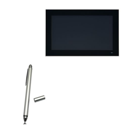 BoxWave Stylus Pen Compatible with Advantech PPC-3150SW - DualTip Capacitive Stylus, Fiber Tip Disc Tip Capacitive Stylus Pen - Metallic Silver